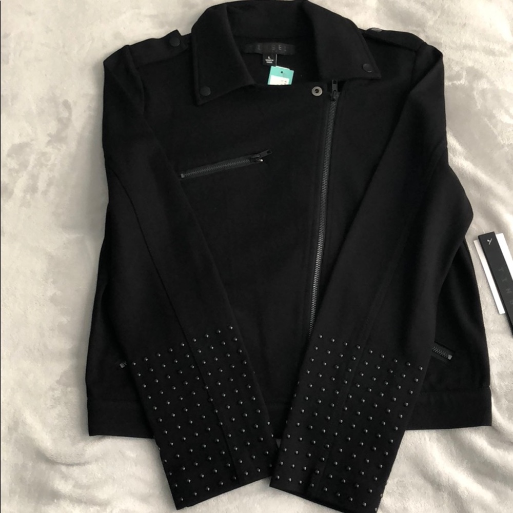 Size large Tinsel black studded Moto jacket NWT